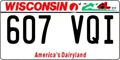 WI license plate 607VQI