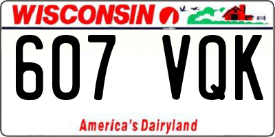 WI license plate 607VQK
