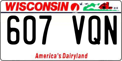 WI license plate 607VQN