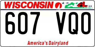 WI license plate 607VQO
