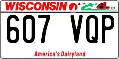WI license plate 607VQP