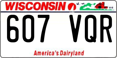 WI license plate 607VQR