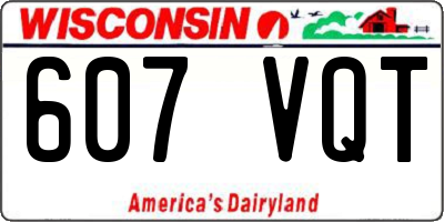 WI license plate 607VQT