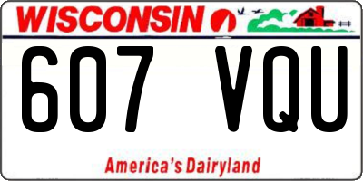 WI license plate 607VQU