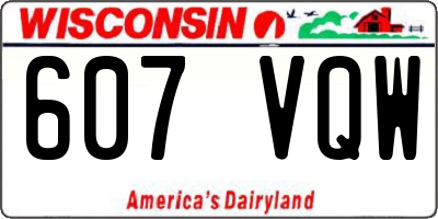 WI license plate 607VQW