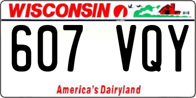 WI license plate 607VQY
