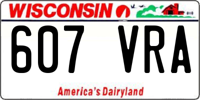 WI license plate 607VRA