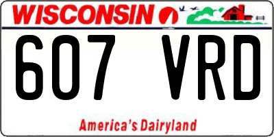 WI license plate 607VRD