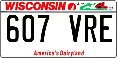 WI license plate 607VRE