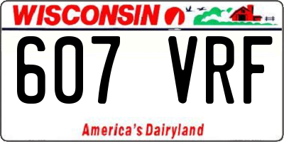 WI license plate 607VRF