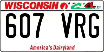 WI license plate 607VRG