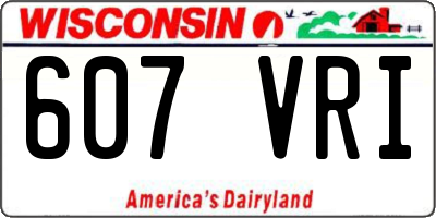 WI license plate 607VRI