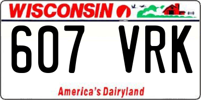 WI license plate 607VRK