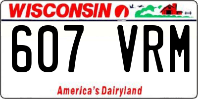 WI license plate 607VRM