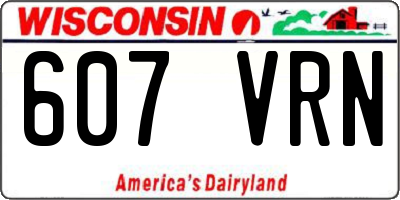 WI license plate 607VRN