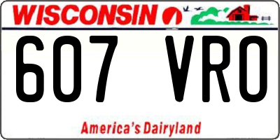 WI license plate 607VRO