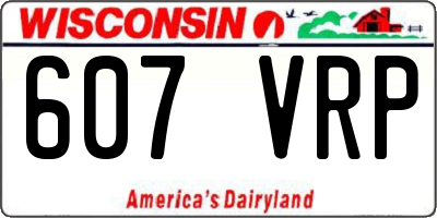 WI license plate 607VRP