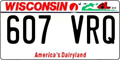 WI license plate 607VRQ
