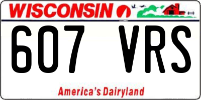WI license plate 607VRS