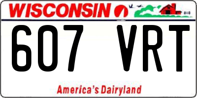 WI license plate 607VRT