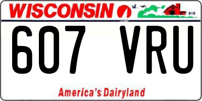 WI license plate 607VRU