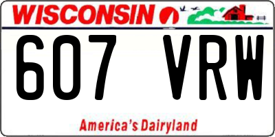WI license plate 607VRW