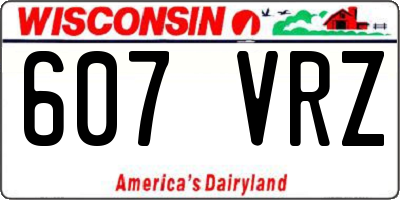 WI license plate 607VRZ