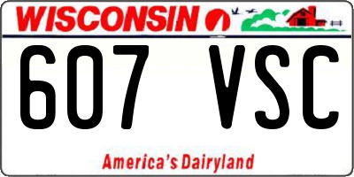 WI license plate 607VSC