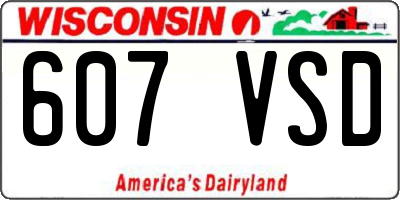WI license plate 607VSD