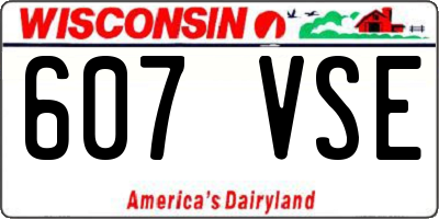 WI license plate 607VSE