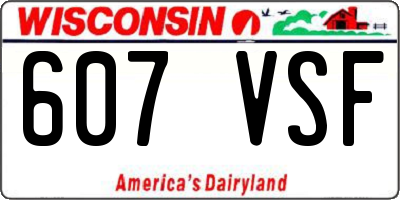 WI license plate 607VSF