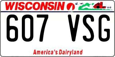 WI license plate 607VSG