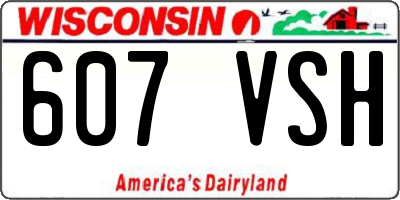WI license plate 607VSH