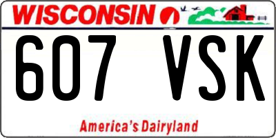 WI license plate 607VSK