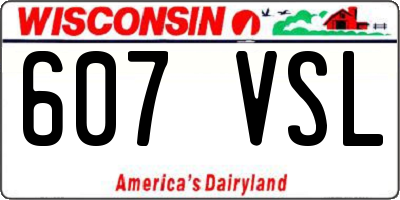 WI license plate 607VSL