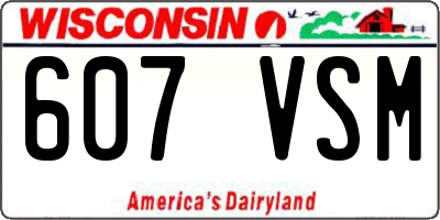 WI license plate 607VSM