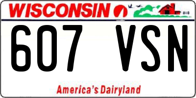 WI license plate 607VSN