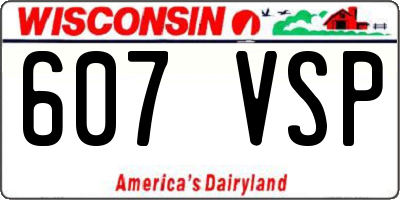 WI license plate 607VSP