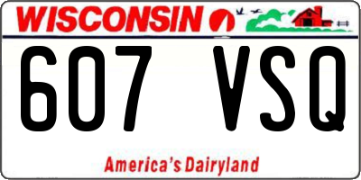 WI license plate 607VSQ