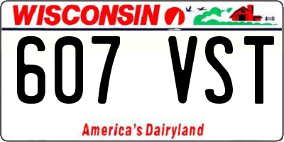 WI license plate 607VST