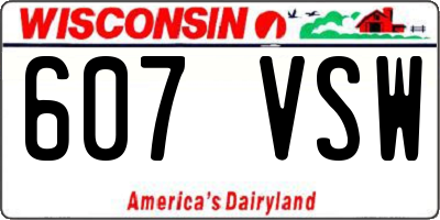 WI license plate 607VSW