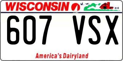 WI license plate 607VSX