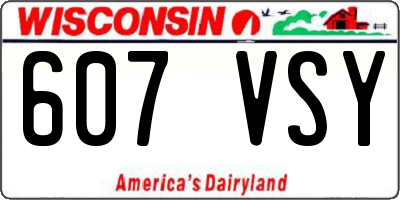 WI license plate 607VSY