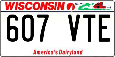 WI license plate 607VTE