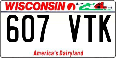 WI license plate 607VTK