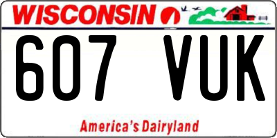 WI license plate 607VUK