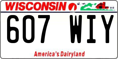 WI license plate 607WIY