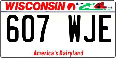 WI license plate 607WJE
