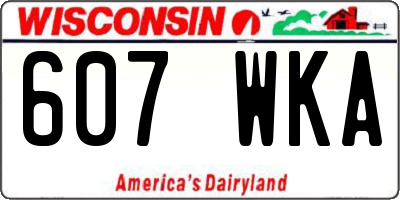 WI license plate 607WKA
