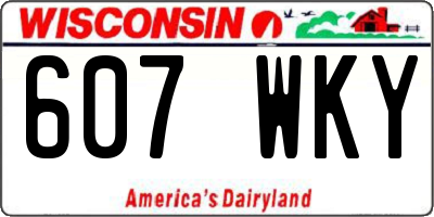 WI license plate 607WKY